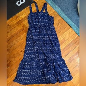 J. Crew Navy and White Patterned Dress